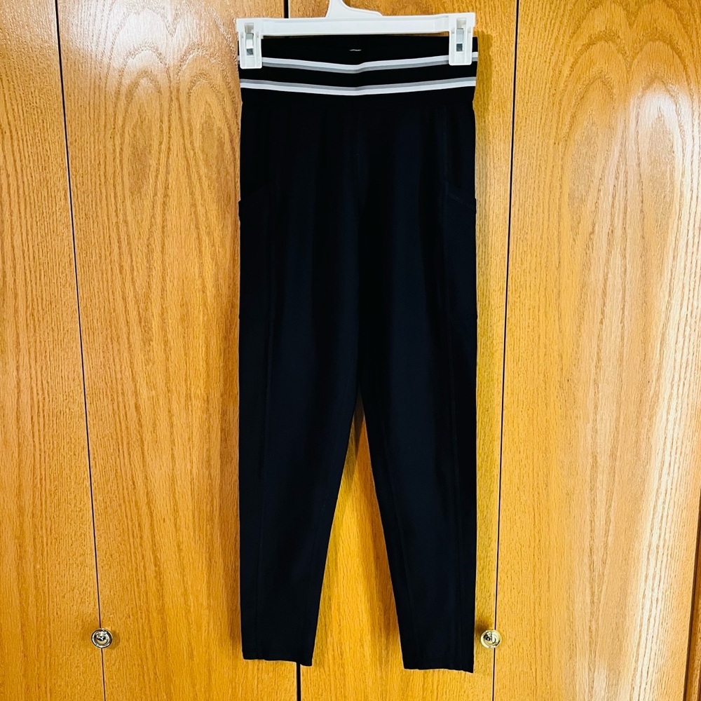 Aerie Black Leggings with White Accents
